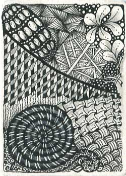 "Spiral & Friends" by Connie Souba, Wisconsin Rapids WI - Ink & Graphite (NFS)